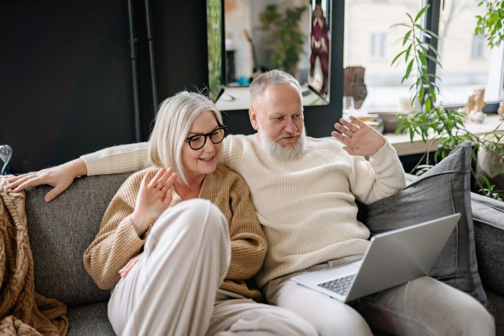 older couple on couch